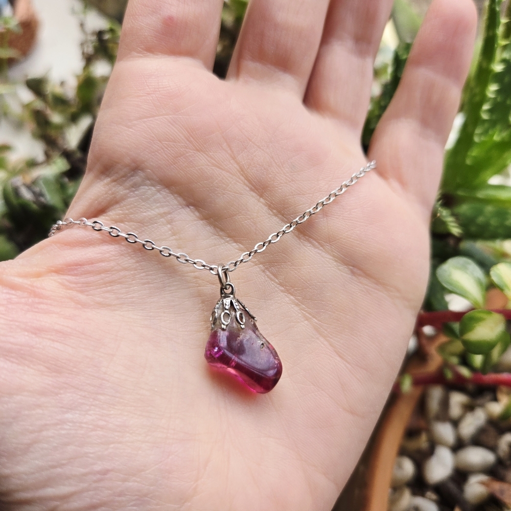 Vintage Carved Quartz Boho Bohemian Stone Necklace - Picture 2 of 13